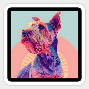 Retro Welsh Terrier: Pastel Pup Revival Sticker